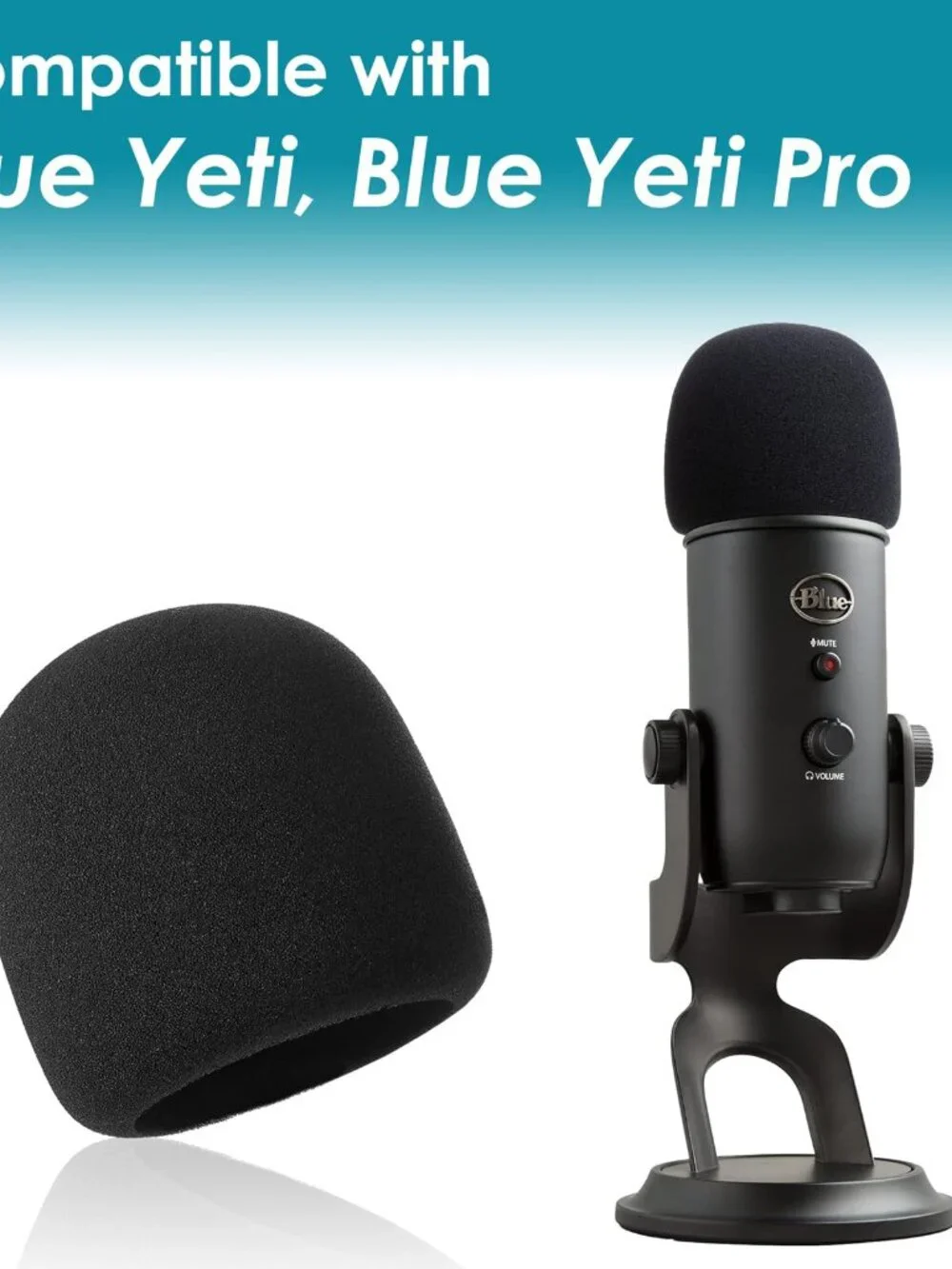 YOUSHARES 2PCS Blue Yeti Pop Filter for Blue Yeti Microphone, Yeti Foam Windscre